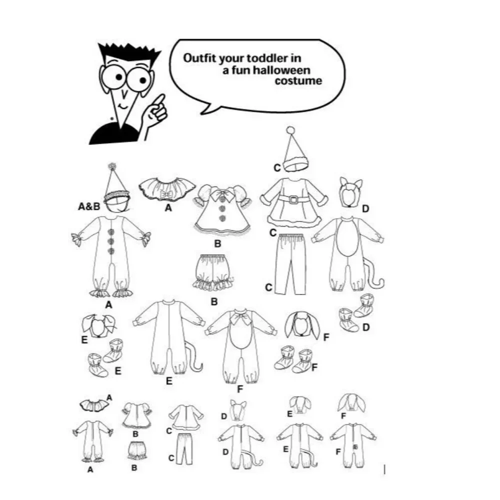 Simplicity Sewing Pattern 9813 Toddler Costumes Size 1-4